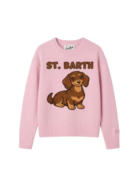 Sweter Mc2 Saint Barth wełniany różowy