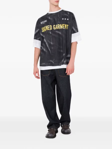 Tricou Moschino cu dungi negru