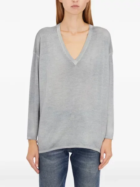 Džemper Avant Toi s V-izrezom siva