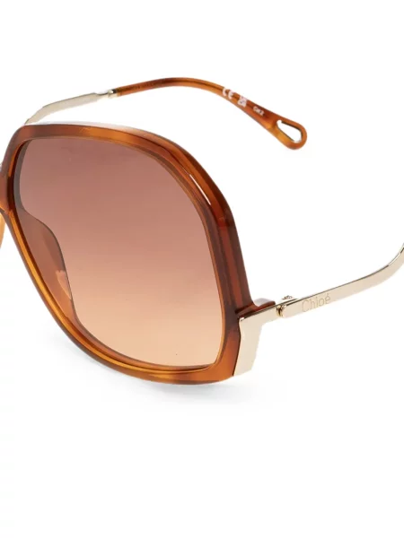 Ochelari de soare Chloé cu imprimeu geometric maro