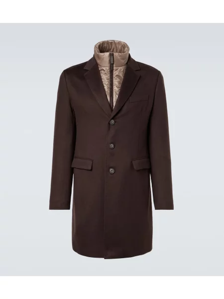 Palton Herno din cașmir maro