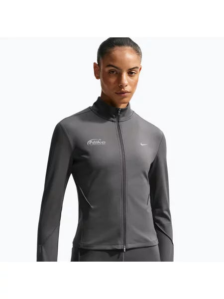 Bluză pentru femei de alergare Nike Swift Dri-Fit Full Zip Mid-Layer medium ash