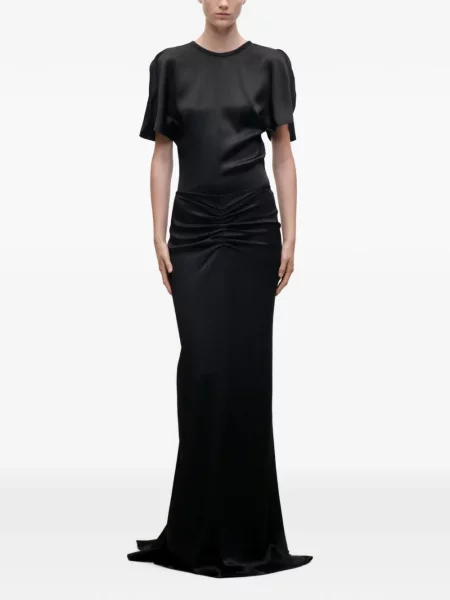 Fusta maxi Victoria Beckham cu volane negru