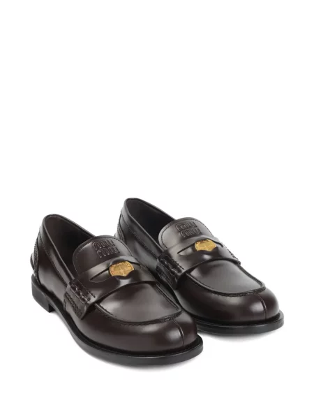 Pantofi loafer Miu Miu din piele maro