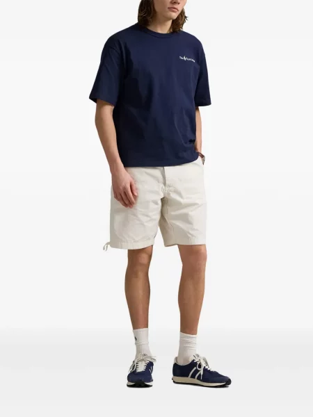 Tricou Polo Ralph Lauren din piele cu broderie în carouri maro