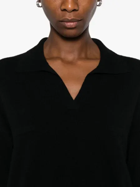 Tricou Gotha cu decolteu în V negru