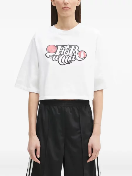 Cropp top Fiorucci cu imagine alb