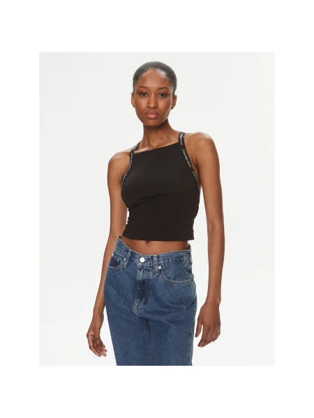 Calvin Klein Jeans Felső Logo Slim Fit fekete