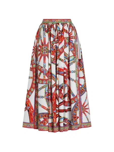 Lung fustă Dolce & Gabbana cu imagine din poplin alb