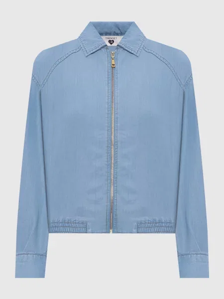 Куртка з ефектом деніму Twinset блакитна