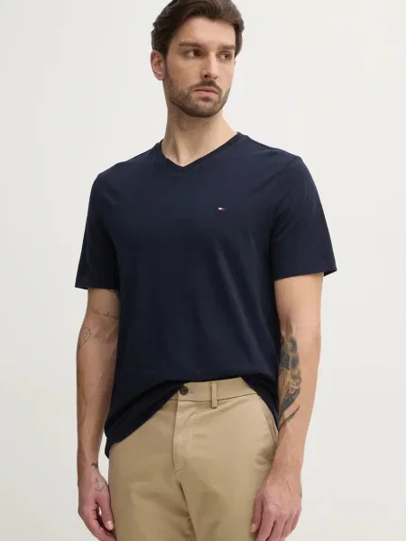 Kratka majica Tommy Hilfiger mornarsko modra