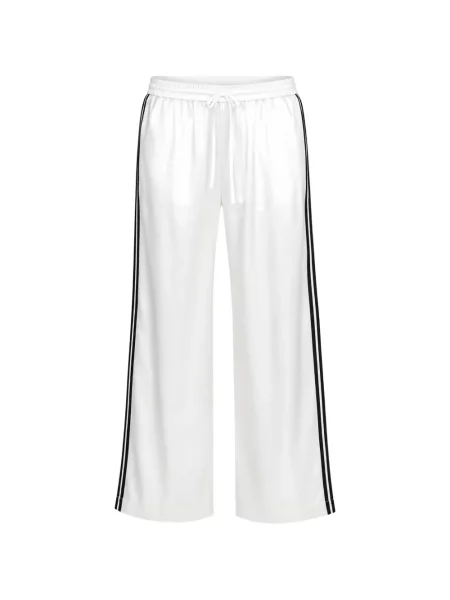 Pantaloni Sprwmn de mătase cu dungi alb