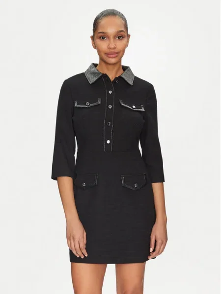 Рокля Morgan RUBIBI къса със стандартна кройка RUBIBI черно