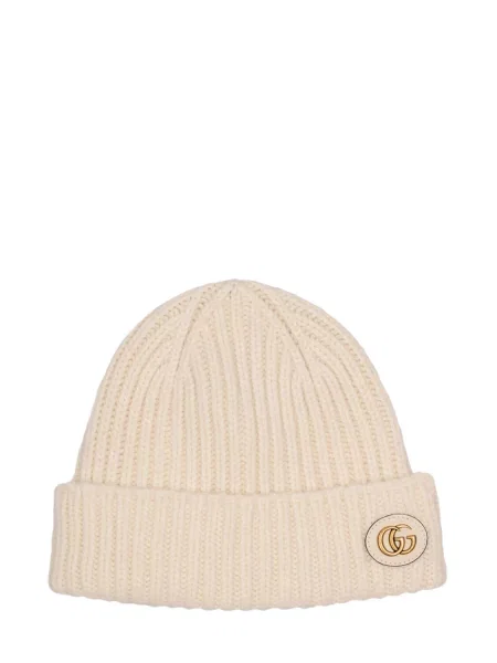 Kožená čiapka Gucci biela