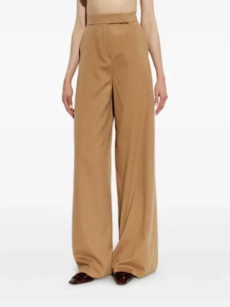 Pantaloni Max Mara de lână maro