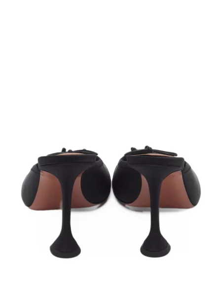 Papuci tip mules Amina Muaddi cu funde negru