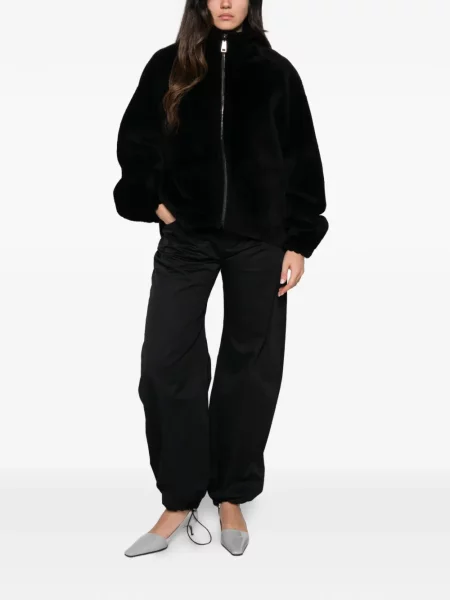 Reversibil haină din piele de oaie Simonetta Ravizza negru
