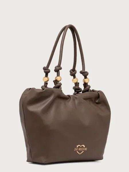 Кожаная сумка шоппер Love Moschino