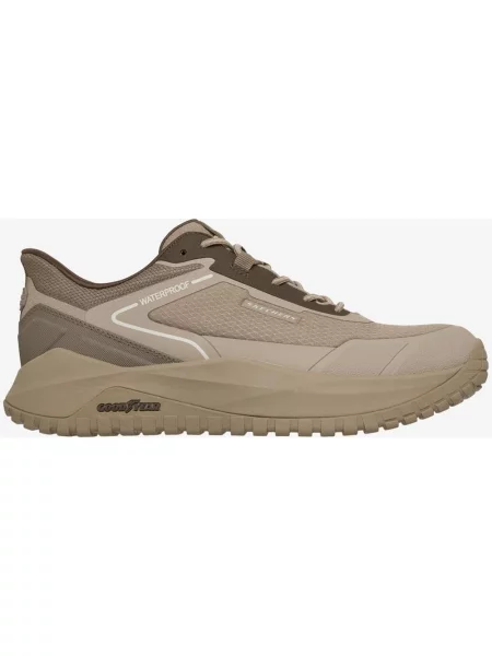 Buty do biegania Skechers Slip-Ins Waterproof Relaxed Fit Badger Koda beżowo 40 brązowe