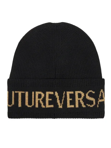 Шапка Versace Jeans Couture Big Beanie черен