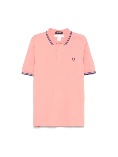 Dzianinowa koszulka polo Comme Des Garcons różowa