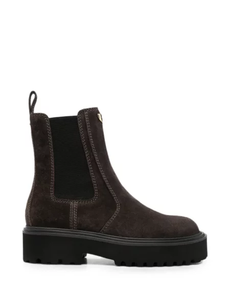Botine chelsea Maje din piele de căprioară maro