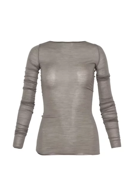 Lung tricou Rick Owens cu volane gri
