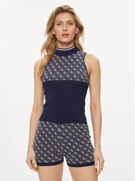 Sweter Guess bez rękawów granatowy