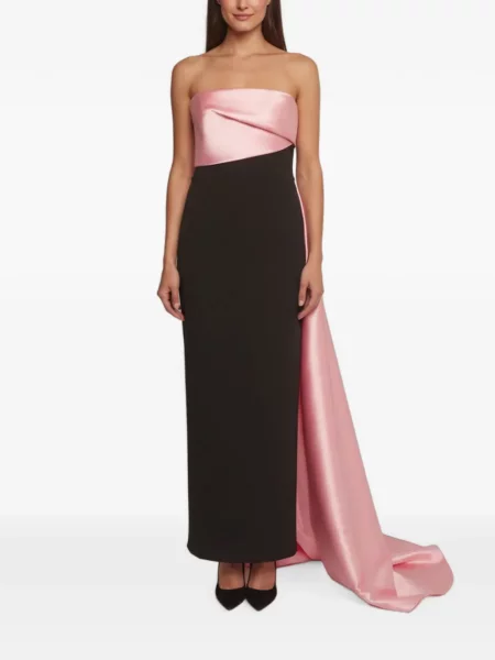 Rochie maxi Solace London fără bretele negru