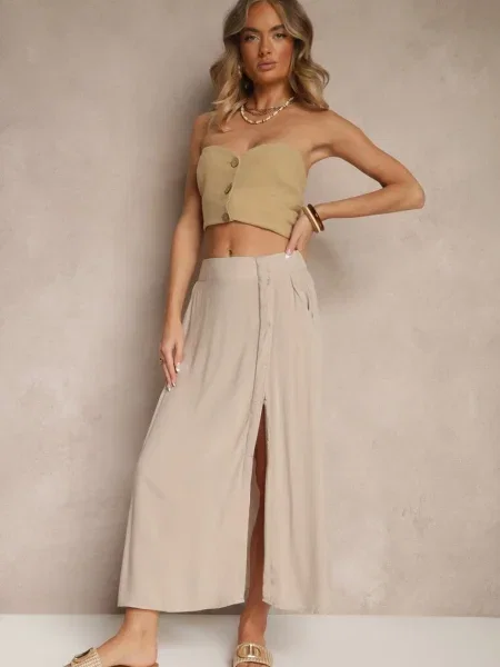 Fustă Galmira închis bej