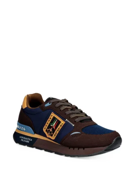 Sneakerși Aeronautica Militare cu autograf maro
