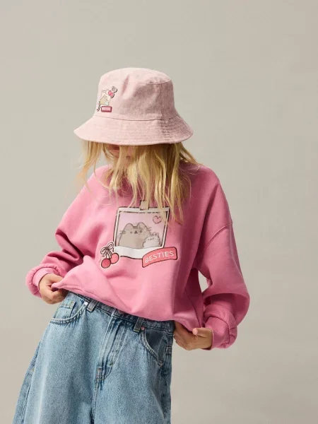 Reserved Джинсовий капелюх Pusheen рожевий
