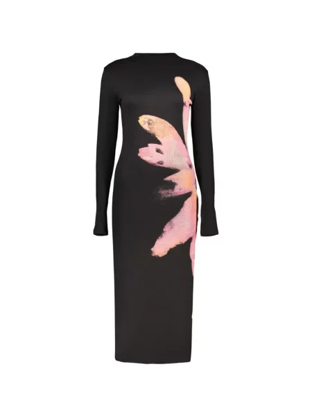 Rochie Desigual cu model floral tricotate cu imagine negru