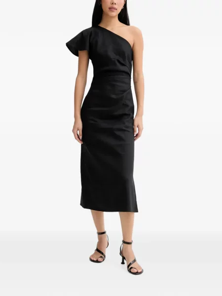 Rochie midi Marc O'polo cu volane cu un umăr gol negru