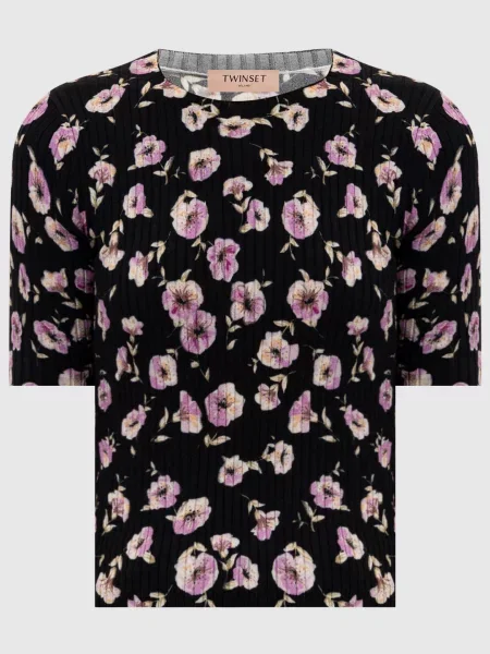 Топ в квітковий принт Twinset чорний