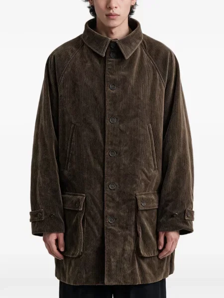 Palton Yohji Yamamoto de catifea cord maro