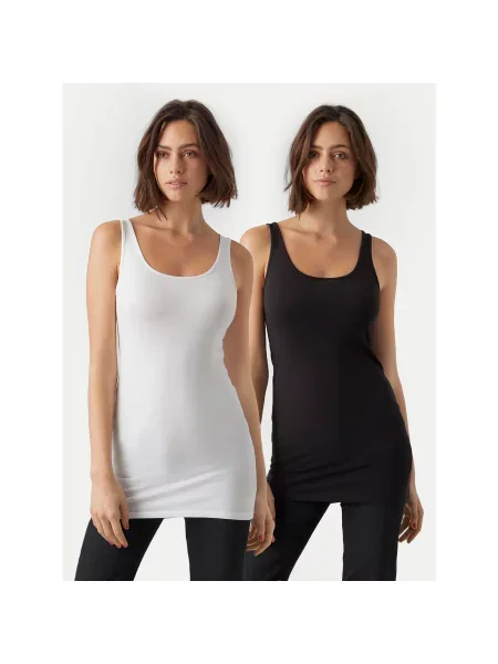VERO MODA Top MAXI crna bijela