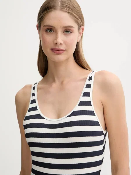 Jednodílné plavky Tommy Hilfiger tmavomodrá měkký košík