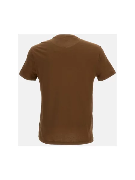 Polo Ralph Lauren Koszulki Mężczyzna S Ribbed Crew-Neck T-Shirt brązowy