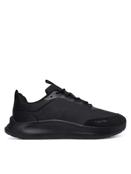 Calvin Klein Superge Light Eva Runn Laceup Aop črna