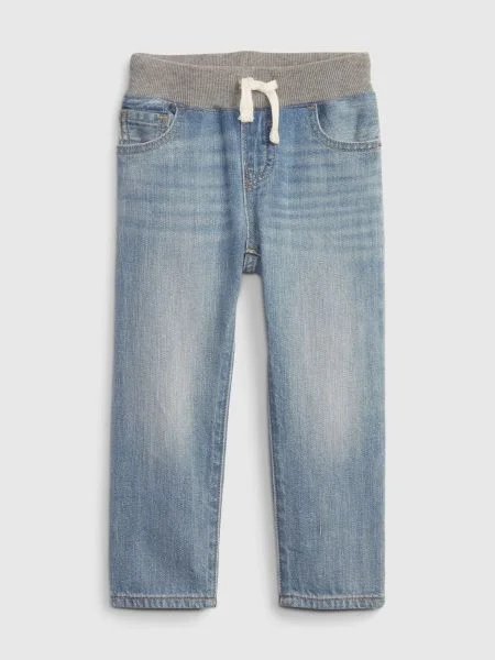 Svetlomodré chlapčenské slim fit džínsy GAP sivá