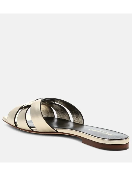 Sandale Saint Laurent din piele auriu