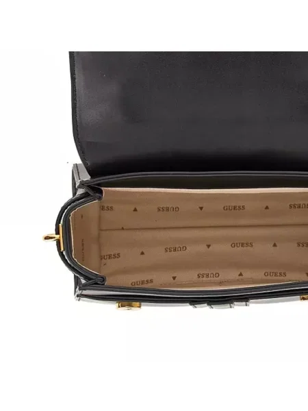 Torebka skórzana Guess skórzana czarna