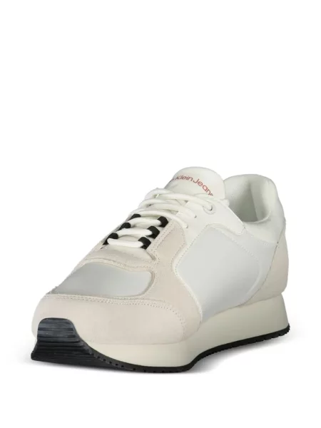 Sneakers Calvin Klein σουέντ με σχέδιο λευκό