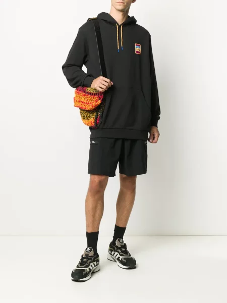 Шнур суичър с качулка Adidas с автограф черно