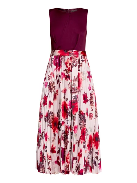 Vera Mont Rochie de cocktail ciocolatiu / roșu / roșu burgundy alb