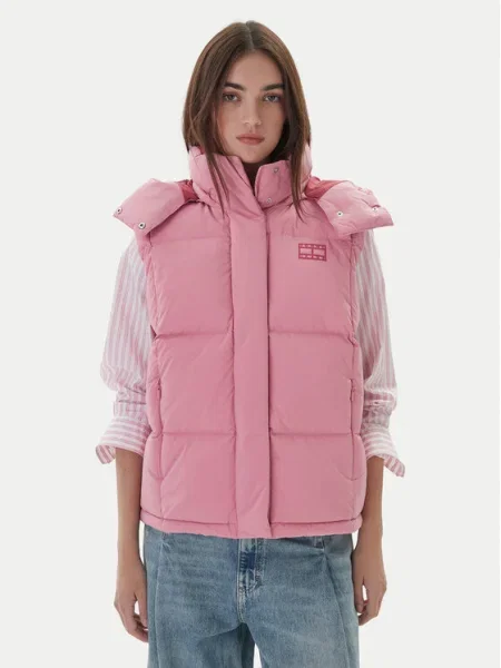 Tommy Jeans Vestă Tjw Alaska Grid Down Vest roz