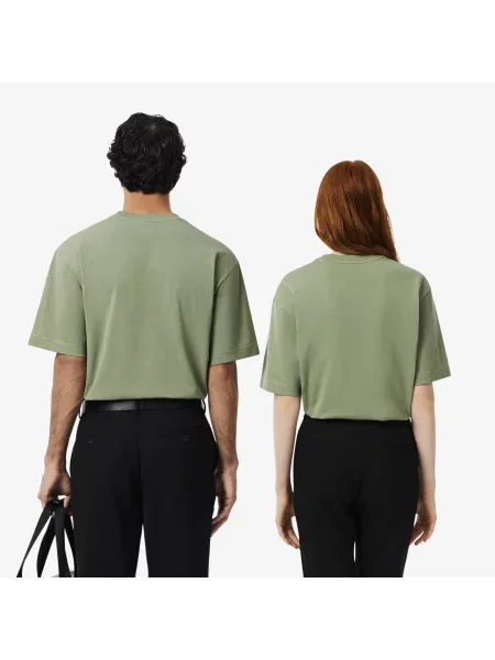 Lacoste Koszulka Z Grubego Dżerseju O Luźnym Kroju zielony