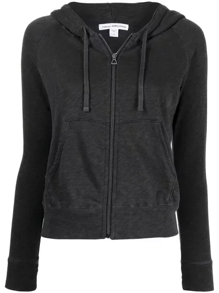 Hanorac cu glugă James Perse din fleece gri