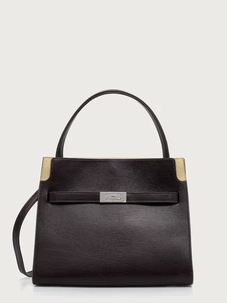 Tory Burch geantă pentru femei din piele Lee Radziwill maro